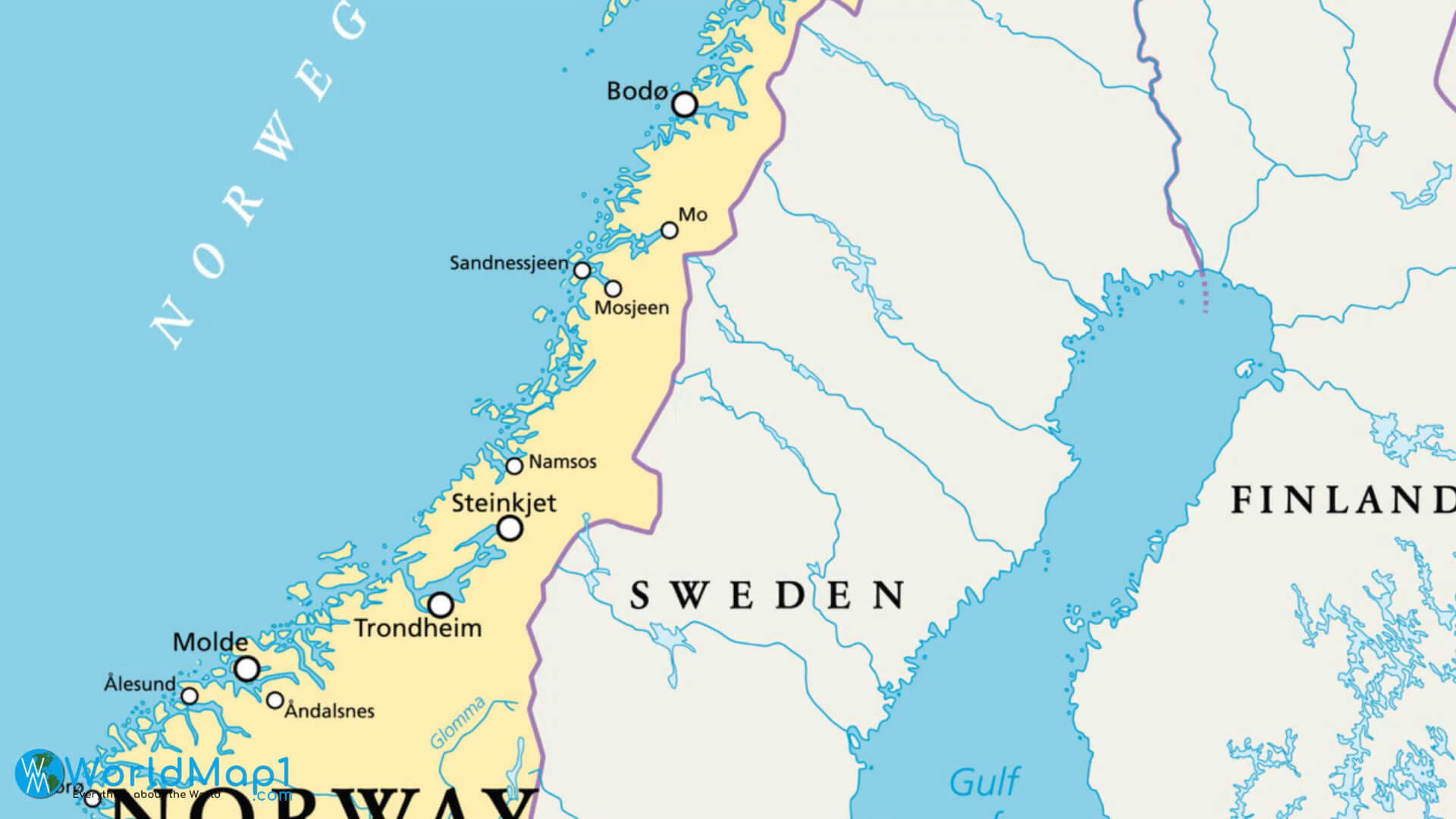 North Norway Map and Sweden